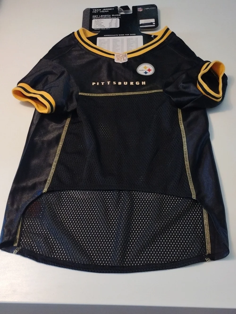 NFL Pet Pittsburgh Steelers Black and Gold Short Sleeve Jersey